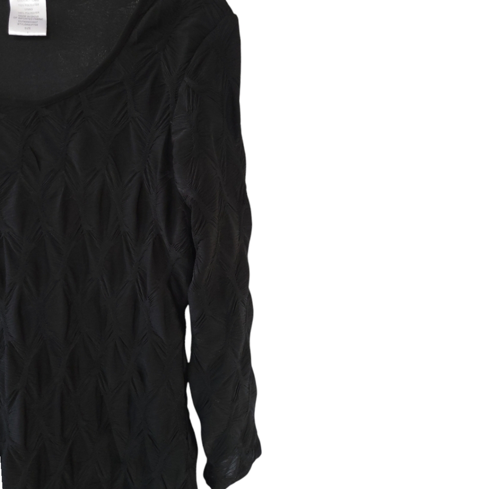 B Darlin Black Chevron Textured Long Sleeve Bodycon Mini Dress L Indie Sleaze - Picture 6 of 12